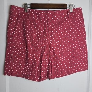 NWT Loft Riviera Red and White Polka Dot Short Size 10